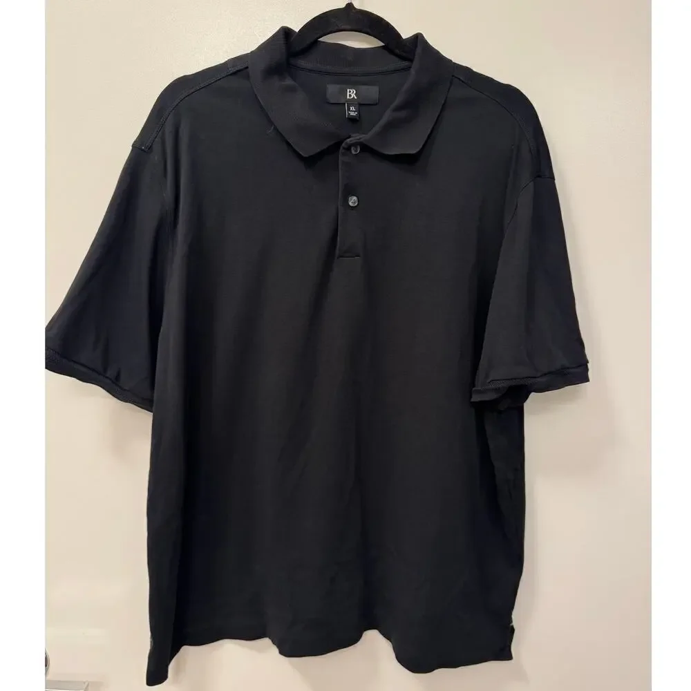 Banana Republic Men’s XL Black Short Sleeve Luxury-Touch Collared Polo Shirt
